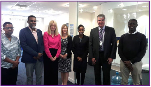 Pictured: Dorcas Odour (Secretary of Public Prosecutions), Noordin Haji (Director of Public Prosecutions), Michelle Macleod (HM Chief Inspector IPS), Kate Neill (Business Inspector IPS), Mary Mwange (Head of Complaints and Compliments), Alan Buchanan (Director of Operations, Police Investigation and Review Commissioner – PIRC) and Duncan Ondimu (Principal Prosecution Counsel)